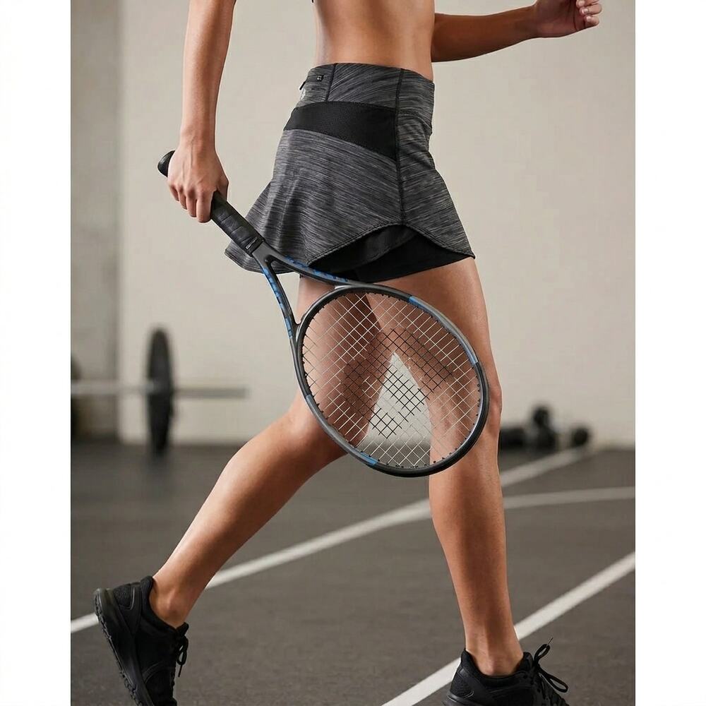Athleta Womens Small Spacedye Bustle Tennis Skirt Skort Upside Down Pockets